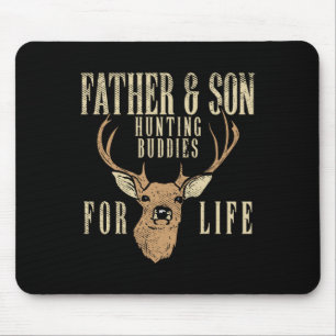 Father Son Hunting Buddies Matching Hunter Dad Men Mouse Pad