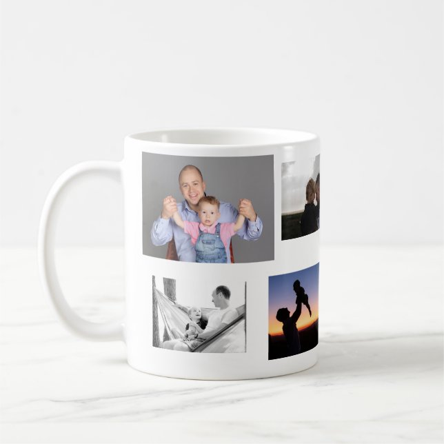 Father Son Love Best Dad Ever Collage Art Coffee Mug (Left)