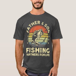 Father Son Matching Fishing Funny Bass Fish Dad fa T-Shirt
