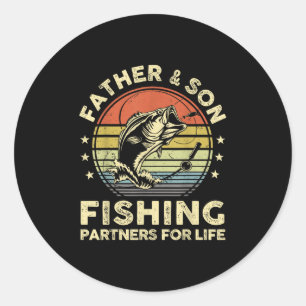 Father Son Matching Fishing-shirt Funny B Fish Dad Classic Round Sticker