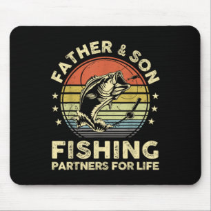 Father Son Matching Fishing-shirt Funny B Fish Dad Mouse Pad