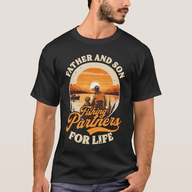Father Son Partners For Life Fisher Fisherman T-Shirt (Front)