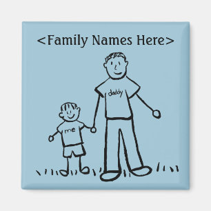 Father & Son Personalised Family Character Magnets