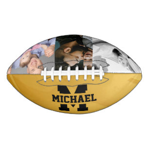 Father & Son Photo Design with Black Initial Football