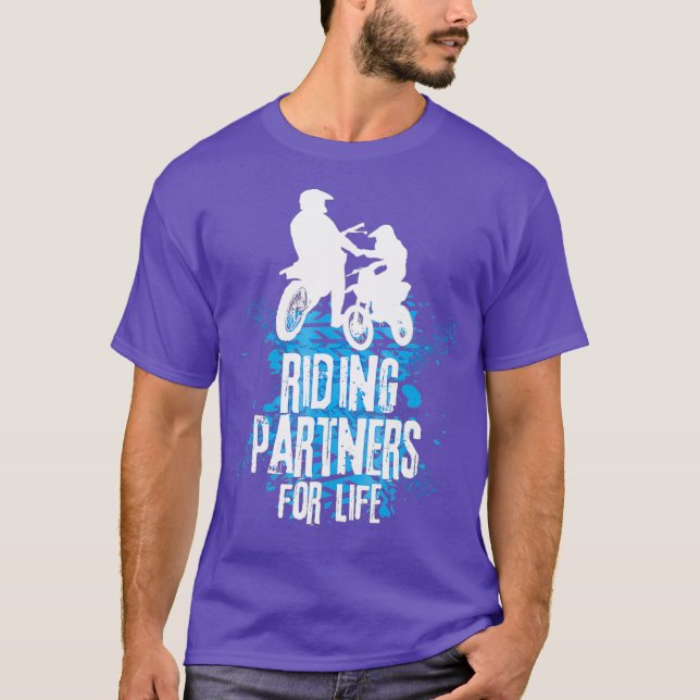 Father Son Riding Partners for Life Motocross T-Shirt (Front)