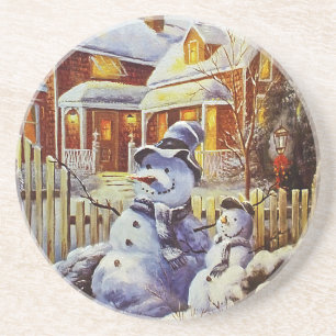 Father & Son Snowman Coaster
