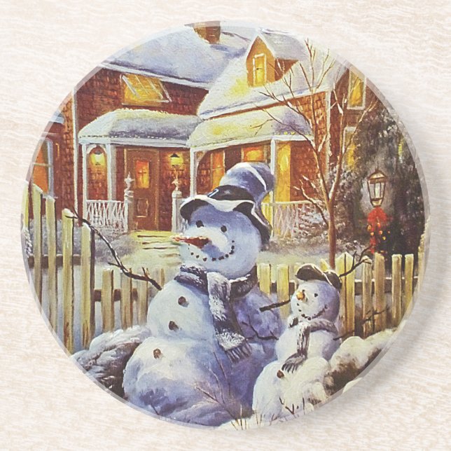 Father & Son Snowman Coaster (Front)