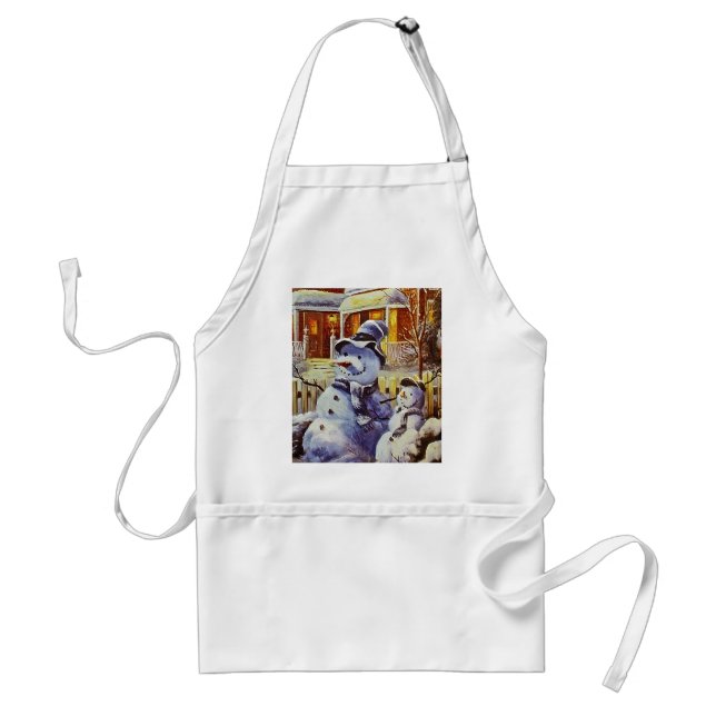 Father & Son Snowman Standard Apron (Front)