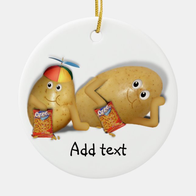 Father & Son Spuds Ceramic Tree Decoration (Front)