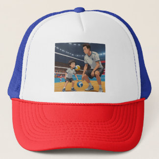 "Father-Son Volleyball Caps: Team Style!" Trucker Hat