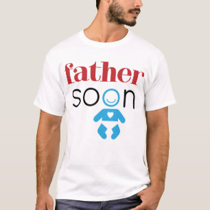Father Soon Future Baby Boy Red Blue Black Funny T-Shirt