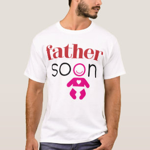 Father Soon Future Baby Girl Red Pink Black Funny T-Shirt
