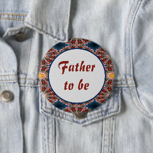 Father to be abstract circles pattern 10 cm round badge