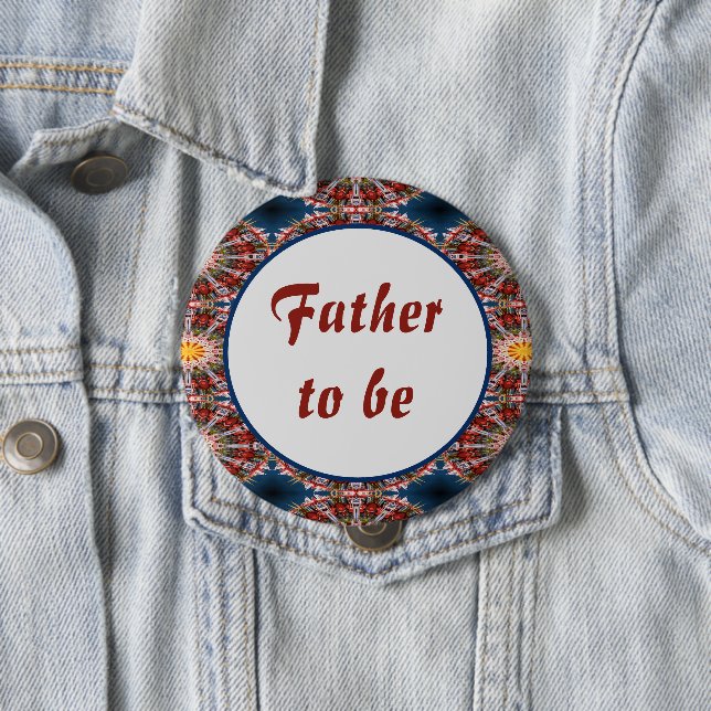 Father to be abstract circles pattern 10 cm round badge (In Situ)