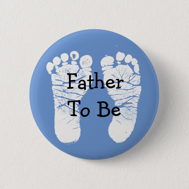 Father to be Blue Baby Shower Button (Front)