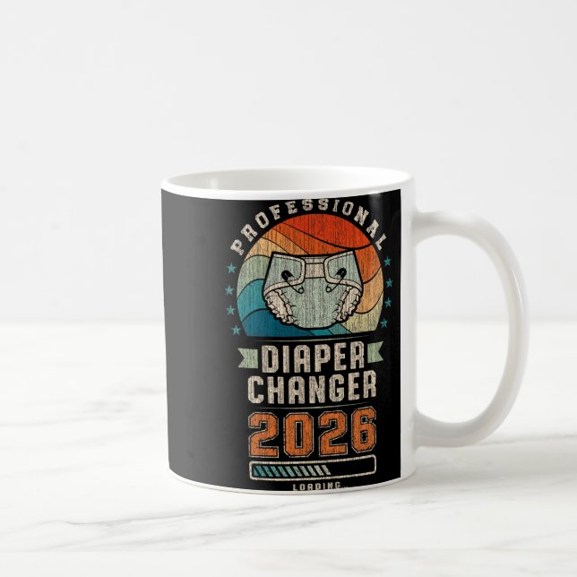 Father To Be Future Daddy, Expecting Dad 2026 Diap Coffee Mug (Right)