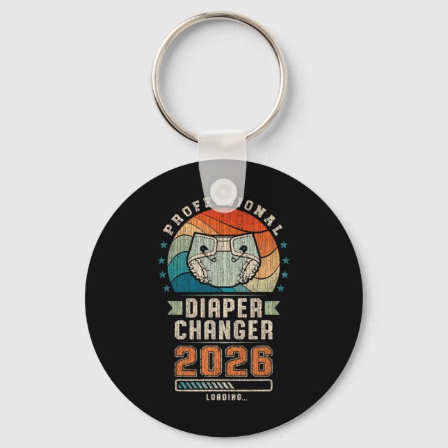 Father To Be Future Daddy, Expecting Dad 2026 Diap Key Ring (Front)