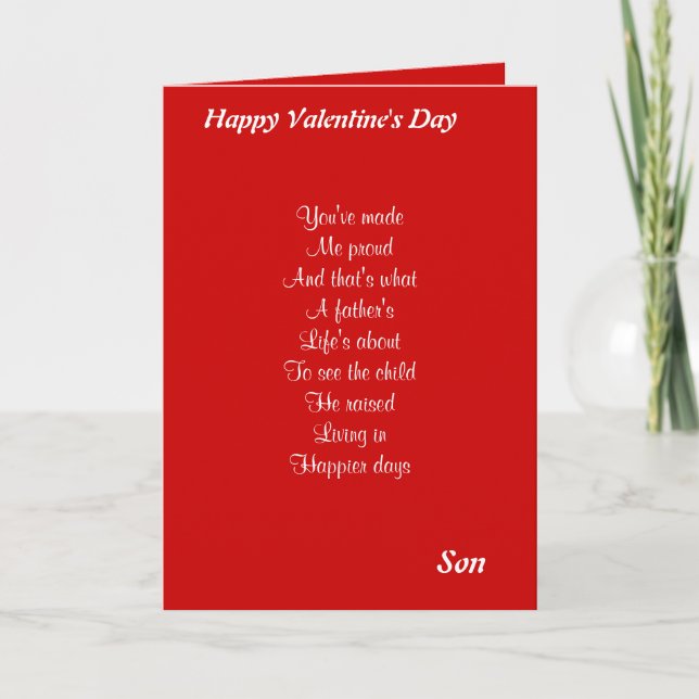 Father to Son valentine's day Holiday Card (Front)