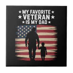 Father Veterans Day Dad Proud Ceramic Tile