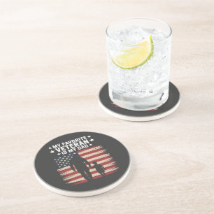 Father Veterans Day Dad Proud Coaster