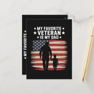 Father Veterans Day Dad Proud Holiday Postcard