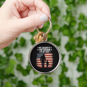 Father Veterans Day Dad Proud Key Ring