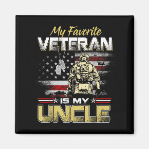 Father veterans day favorite veteran is uncle flag magnet