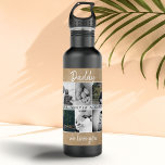 Father with Kids and Family Dad 6 Photo Collage 710 Ml Water Bottle<br><div class="desc">Father with Kids and Family Dad 6 Photo Collage stainless steel water bottle. Collage of 6 photos, father`s name with a sweet message in a trendy white script and names of children that overlay the photos. The background is rustic old paper. Add your 6 favourite family photos. Sweet keepsake and...</div>