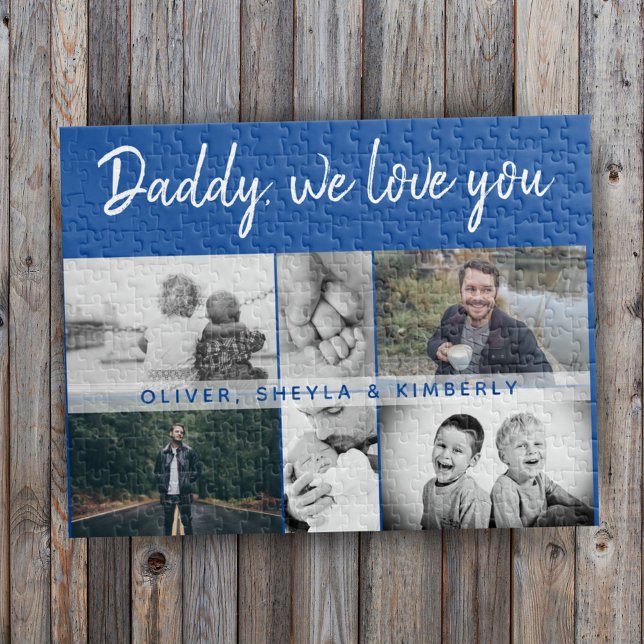 Father with Kids and Family Dad 6 Photo Collage Jigsaw Puzzle (Creator Uploaded)