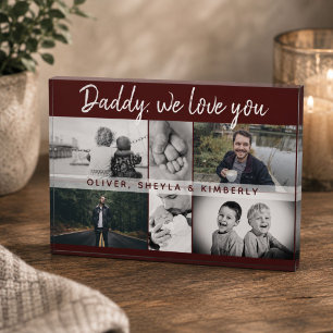 Father with Kids and Family Dad Collage Photo Block