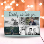 Father with Kids and Family Dad Collage Photo Block<br><div class="desc">Father with Kids and Family Dad Photo Collage photo block. Collage of 6 photos, father`s name with a sweet message in a trendy script and names of children that overlay the photos. Add your 6 favourite family photos. Sweet keepsake and a gift for birthday, Father`s Day or Christmas for a...</div>