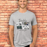 Father with Kids and Family Dad Photo Collage<br><div class="desc">Father with Kids and Family Dad Photo Collage t-shirt. Collage of 6 photos, father`s name with a sweet message in a trendy script and names of children that overlay the photos. Add your 6 favourite family photos. Sweet keepsake and a gift for birthday, Father`s Day or Christmas for a dad,...</div>
