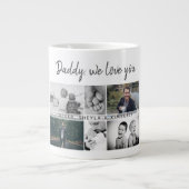 Father with Kids and Family Dad Photo Collage Large Coffee Mug (Front)