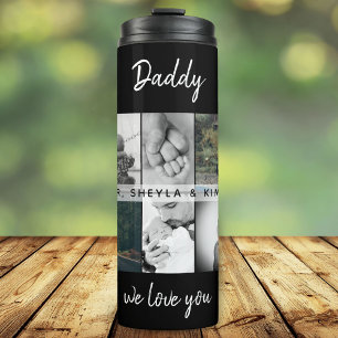 Father with Kids and Family Dad Photo Collage Thermal Tumbler