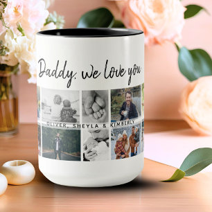 Father with Kids Family Dad 14 Photo Collage  Mug