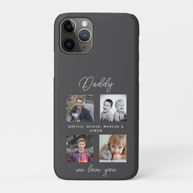 Father with Kids Family Daddy 4 Collage Case-Mate iPhone Case (Back)
