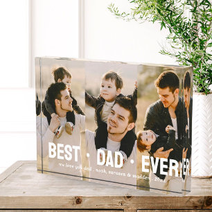 Father with Kids Family Father's Day Best Dad Ever Photo Block