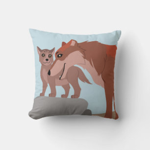 Father Wolf and Pup Cushion
