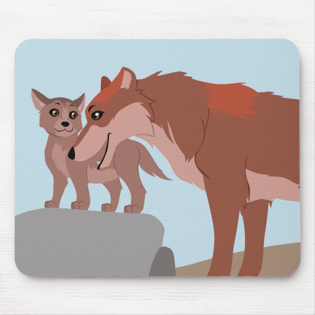 Father Wolf and Pup Mouse Pad (Front)