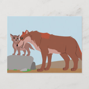 Father Wolf and Pup Postcard