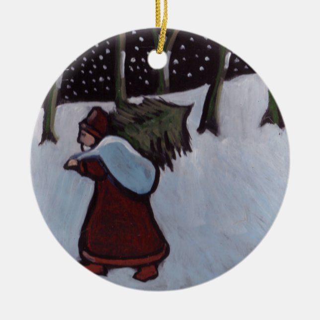 (Father xmas Ornament) Ceramic Ornament (Front)