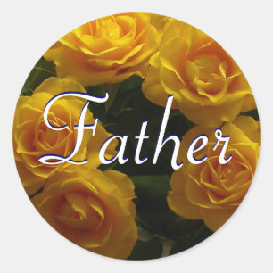 Father Yellow Roses Sticker