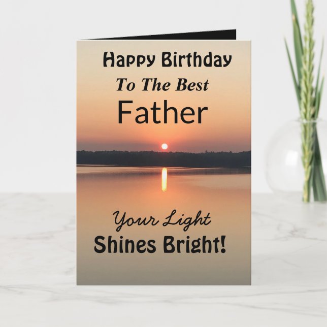 Father Your Light Shines Bright Happy Birthday Card (Front)