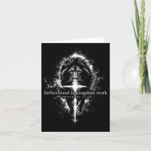 Fatherhood Is Kingdom Work Retro Faith Based Lion Card