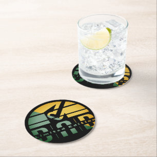 Fatherhood Is Unconditional Love: Dad Edition Round Paper Coaster