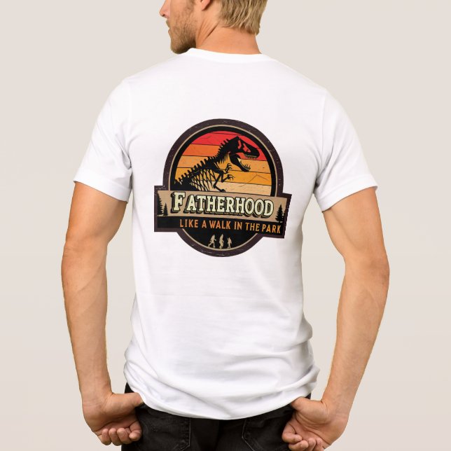 Fatherhood Like a Walk in the Park T-Shirt Tri-Blend Shirt (Back)
