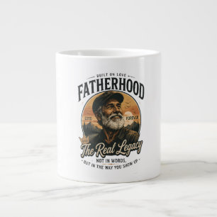 Fatherhood The Real Legacy Vintage Father's Day  Large Coffee Mug