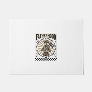 Fatherhood Vintage Skeleton Cowboy Dad Shirt Desig Doormat