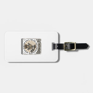 Fatherhood Vintage Skeleton Cowboy Dad Shirt Desig Luggage Tag