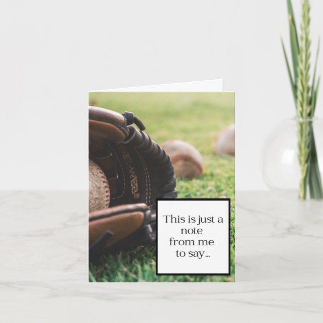 Fatherless Father's Day - Baseball Vertical  Thank You Card (Front)